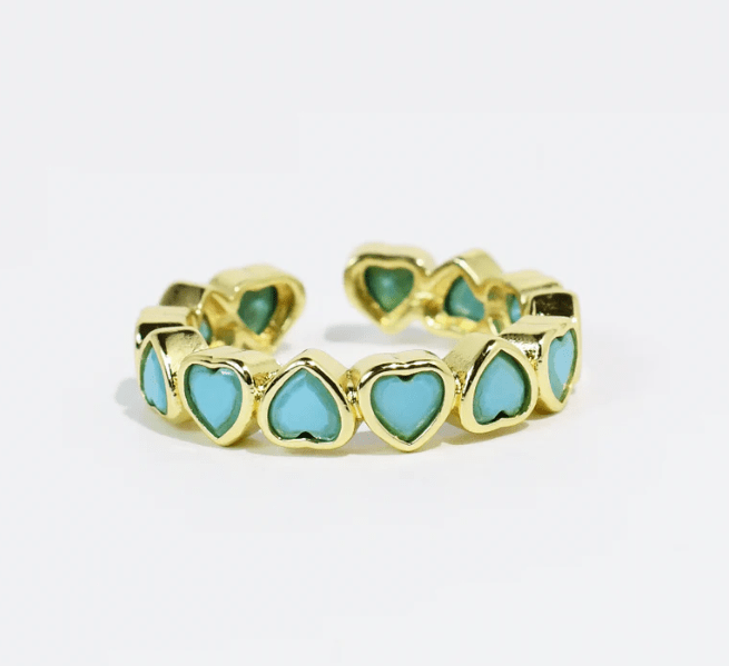 Heart Glow Ring In Turquoise - Macoma Boutique310 Accessories/Jewelry