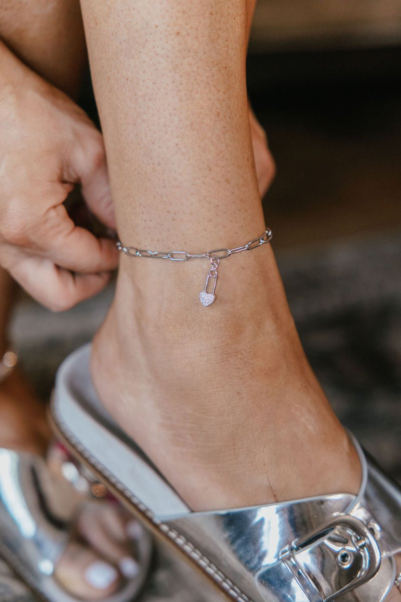 Heart Pin Anklet - Macoma Boutique310 Accessories/Jewelry