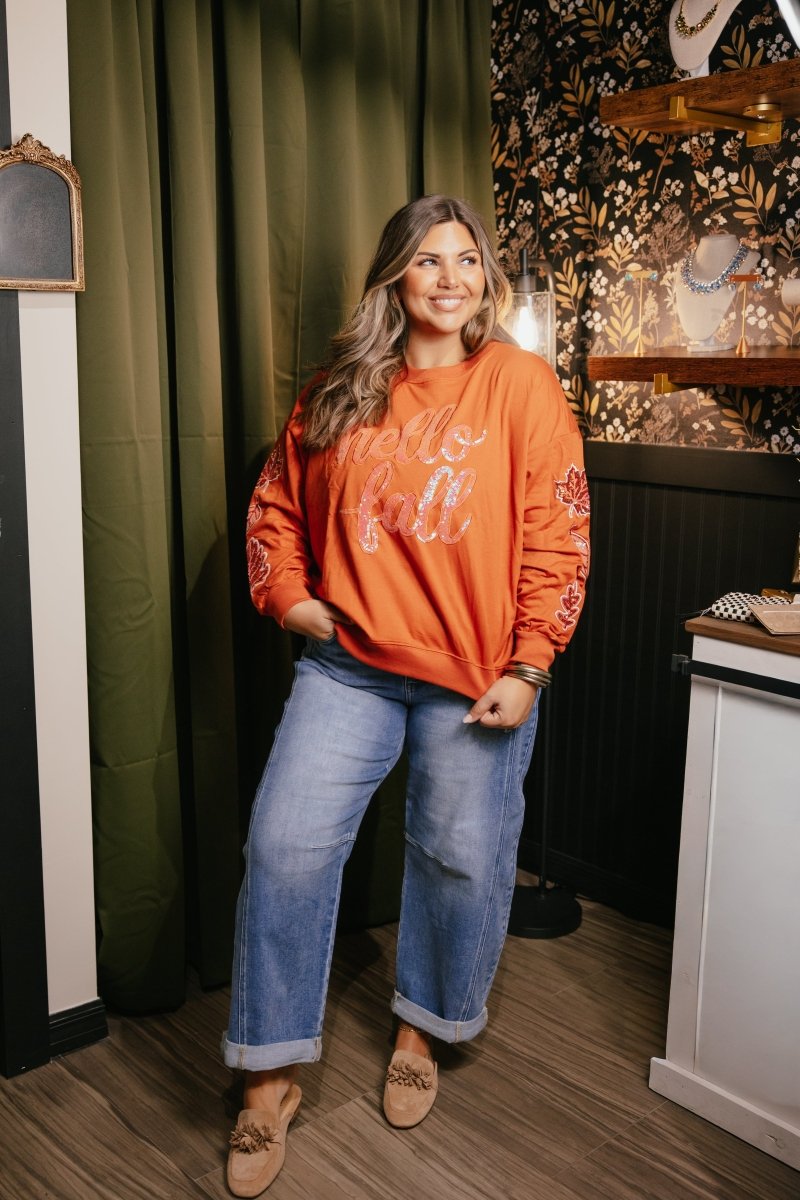 Hello Fall Pullover - Reg & Curvy - Macoma Boutique130 Sweaters