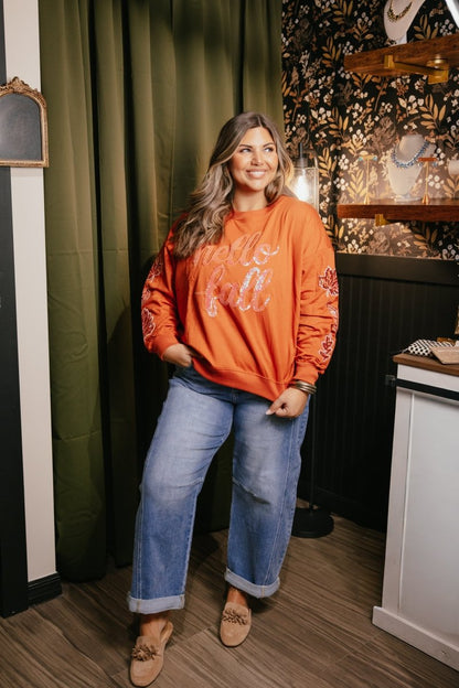 Hello Fall Pullover - Reg & Curvy - Macoma Boutique130 Sweaters
