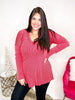 Here We Go Top in Red - Reg/Curvy - FINAL SALE - Macoma Boutique120 Long Sleeve