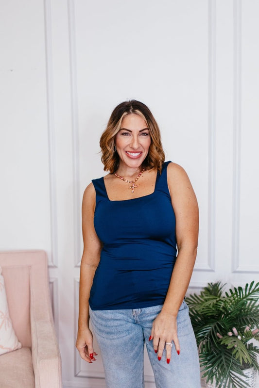 Here's The Scoop Tank in Navy - Reg/Curvy - FINAL SALE - Macoma Boutique110 Tanks