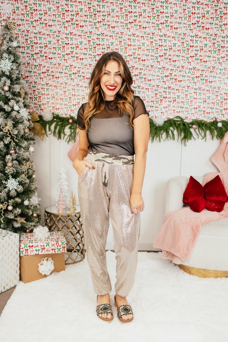 Holiday Glow Joggers In Camo - Reg & Curvy - Macoma Boutique210 Other Bottoms