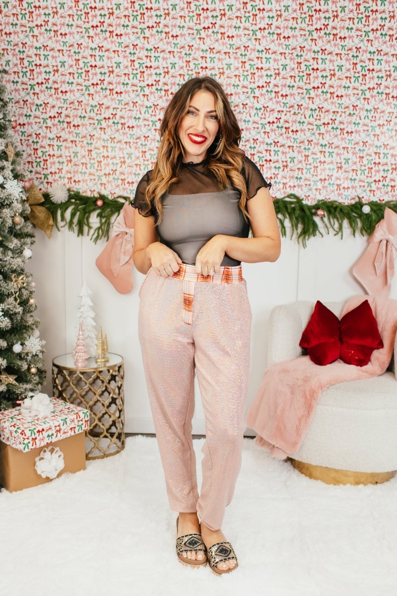 Holiday Glow Joggers In Plaid - Reg & Curvy