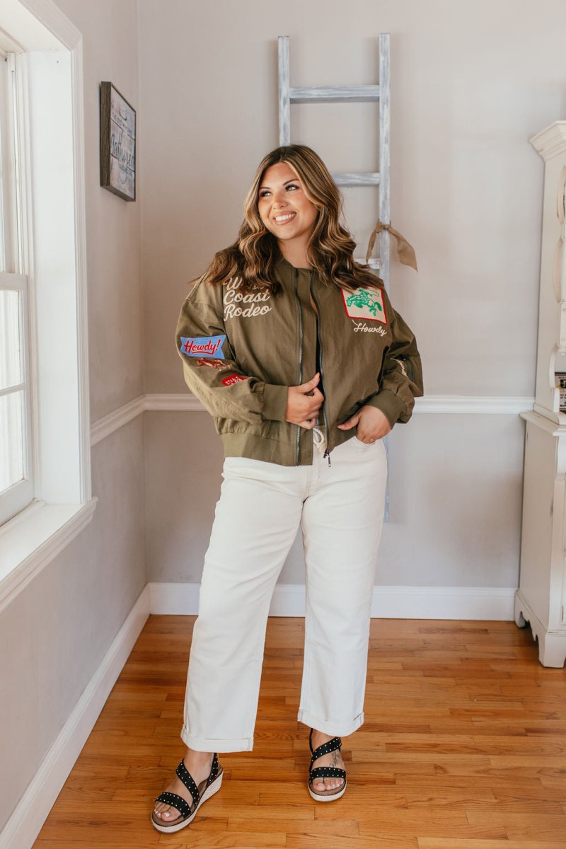 Howdy Honey Jacket In Army Green - Macoma Boutique240 Jackets/Blazers