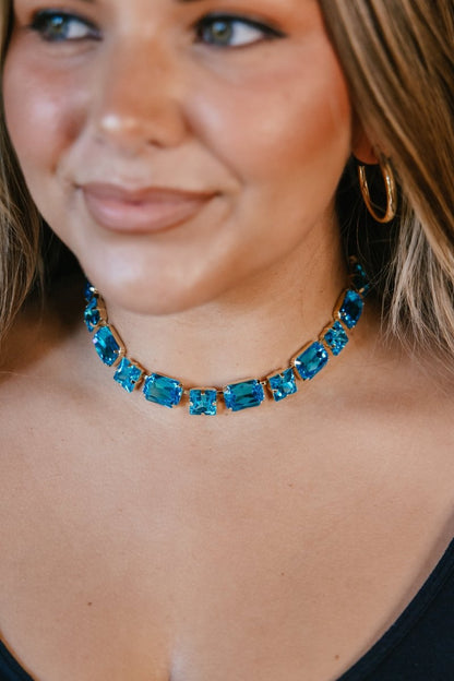 I'm Still Bejeweled Necklace in Blue - Macoma Boutique315 Jewelry