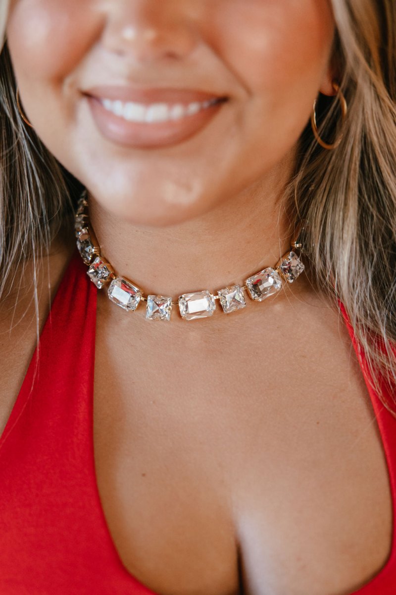 I'm Still Bejeweled Necklace in Clear - Macoma Boutique315 Jewelry