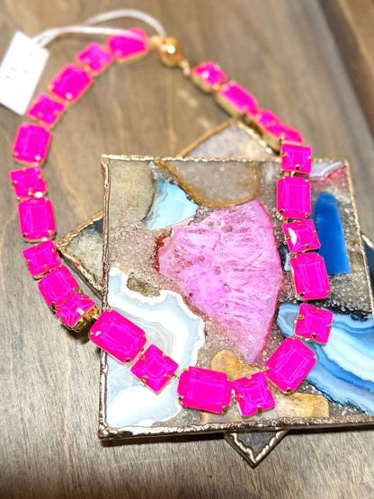I'm Still Bejeweled Necklace in Hot Pink - Macoma Boutique315 Jewelry
