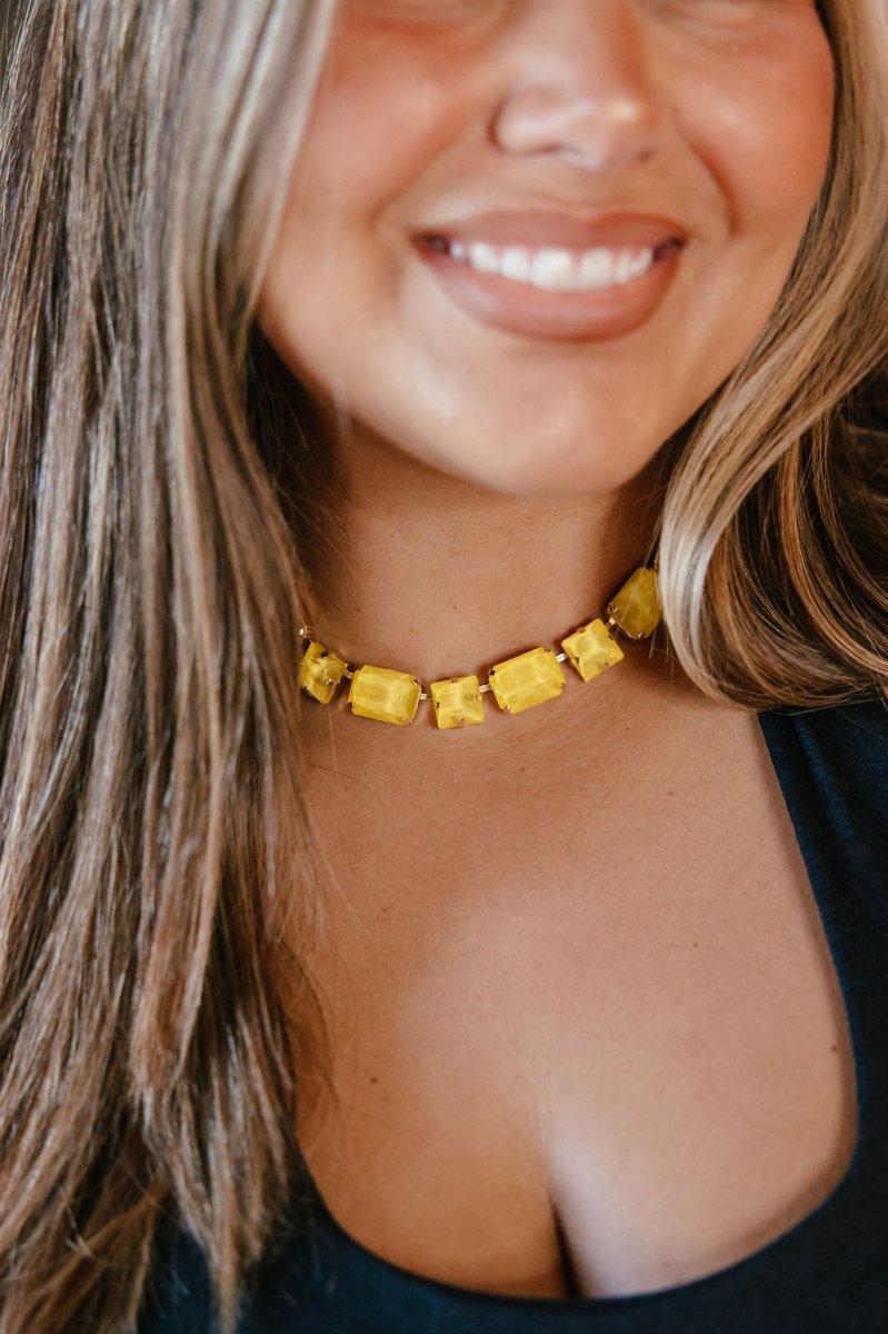 I'm Still Bejeweled Necklace in Yellow - Macoma Boutique315 Jewelry