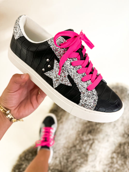 Corky's Black Crocodile Supernova Sneaker