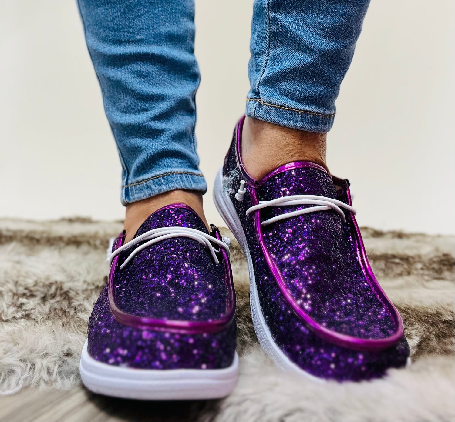 Corky s Purple Glitter On Deck Shoes FINAL SALE Macoma Boutique