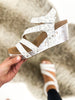 Corky's White Leopard Giggle Sandals