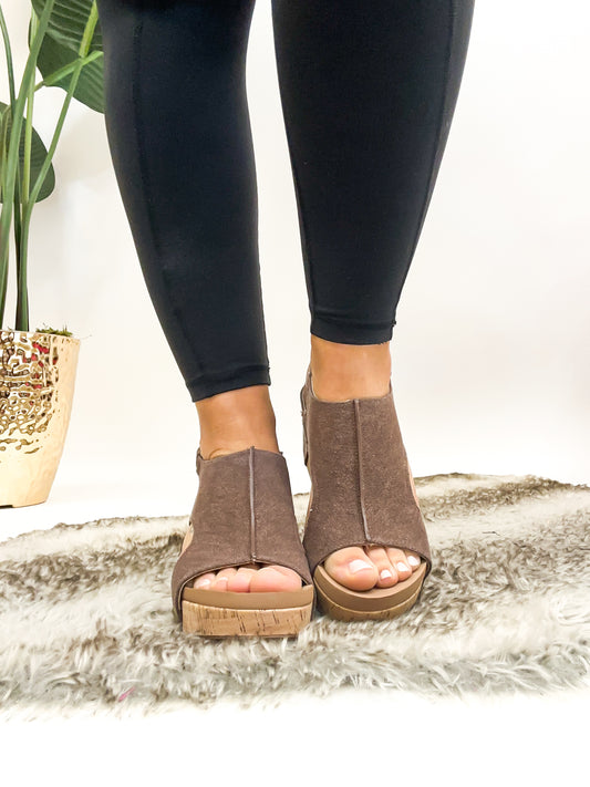 Corky's Brown Washed Canvas Carley Sandals