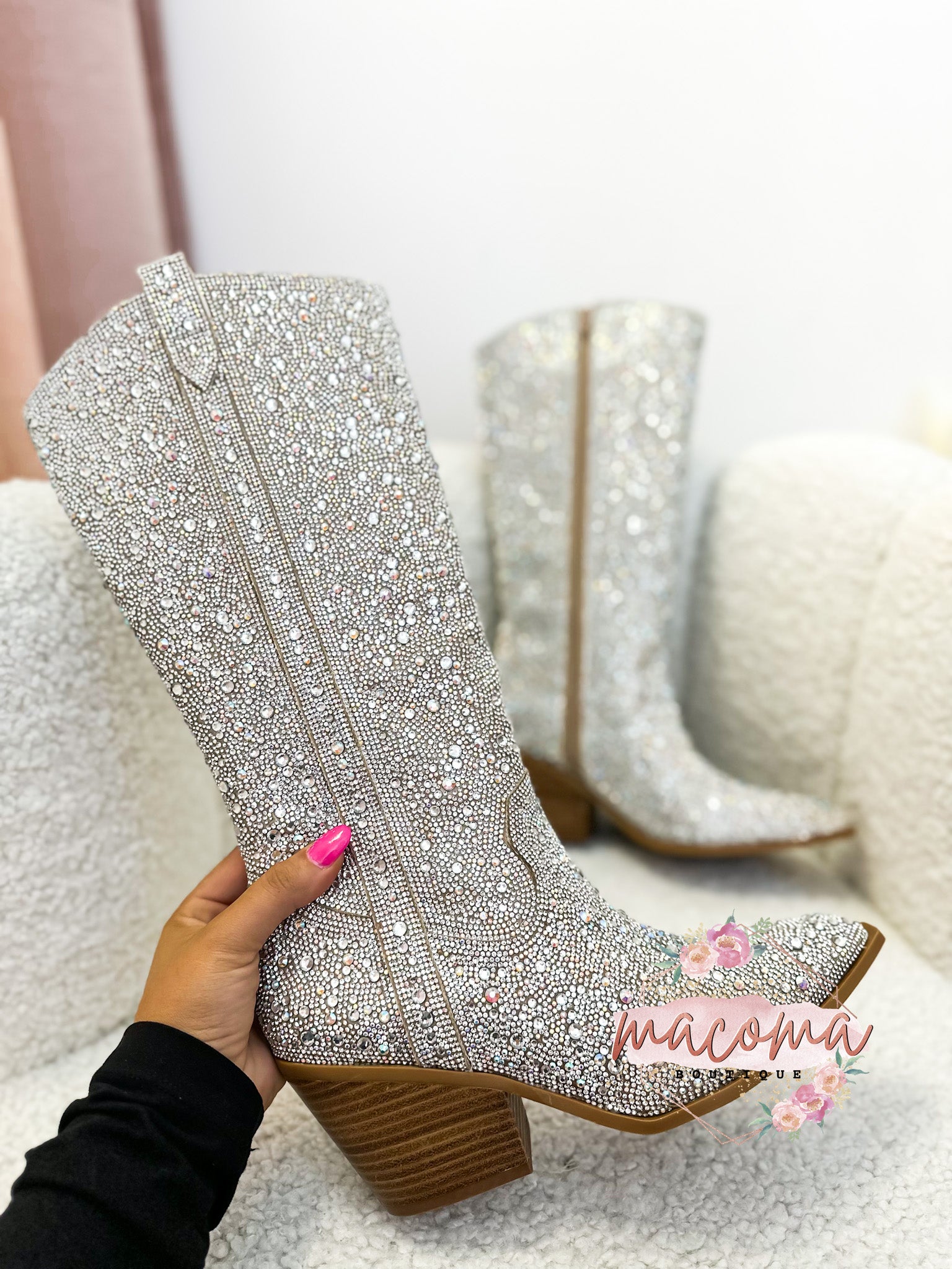 Corky's Wide Calf Gold Rhinestones Glitzy Boots 7