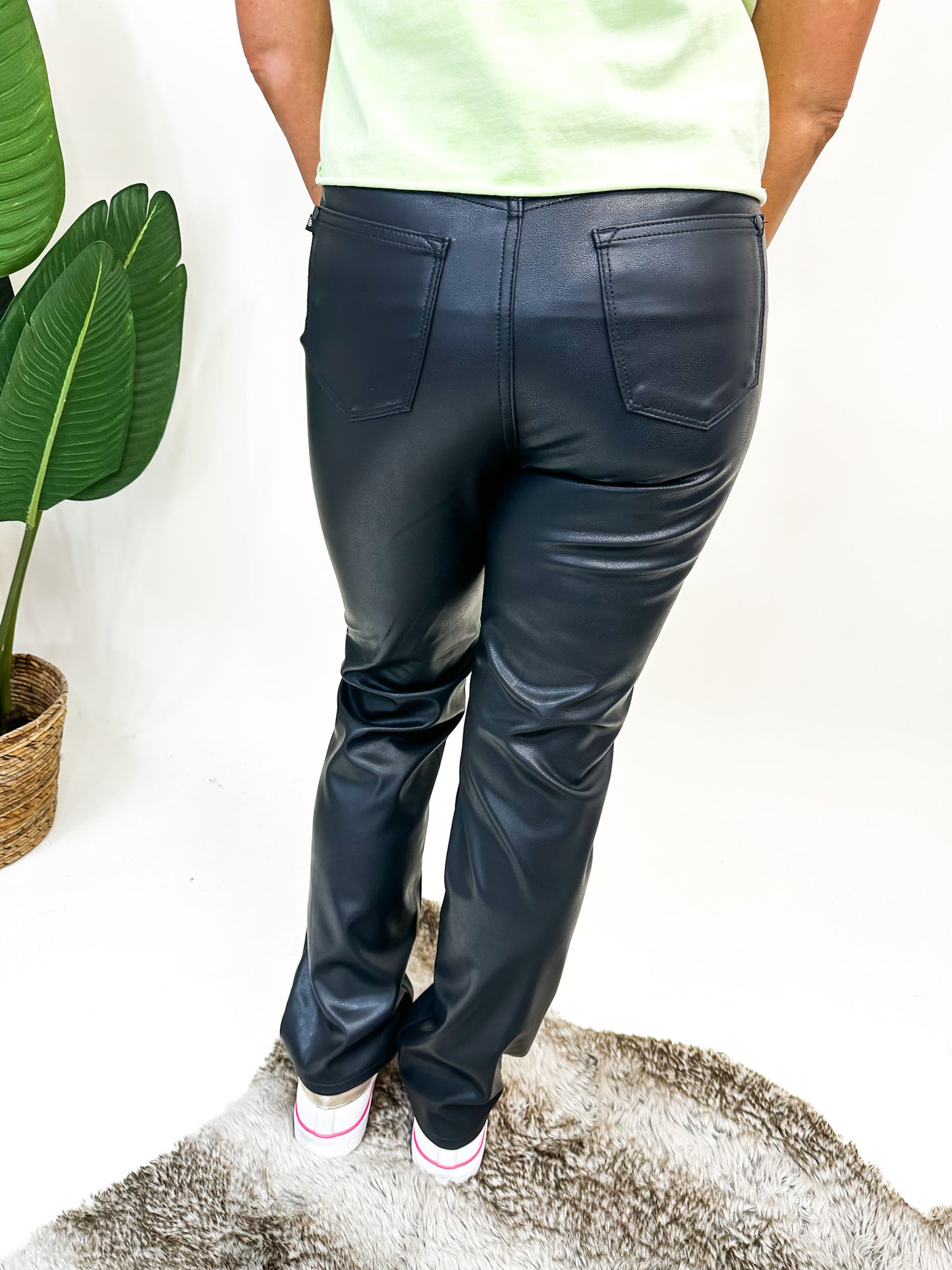 Judy Blue Grease Lightning Tummy Control Leather Pants