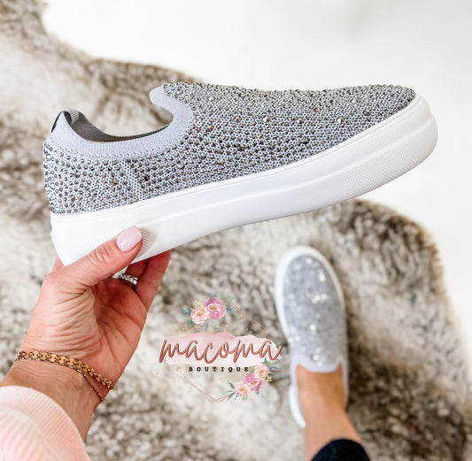 Corky's Grey Crystals Swank Shoes- FINAL SALE