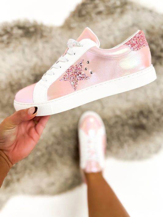 Corky's Pearlized Pink Supernova Sneakers