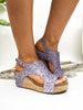 Corky's Lavender Chunky Glitter Carley Sandals