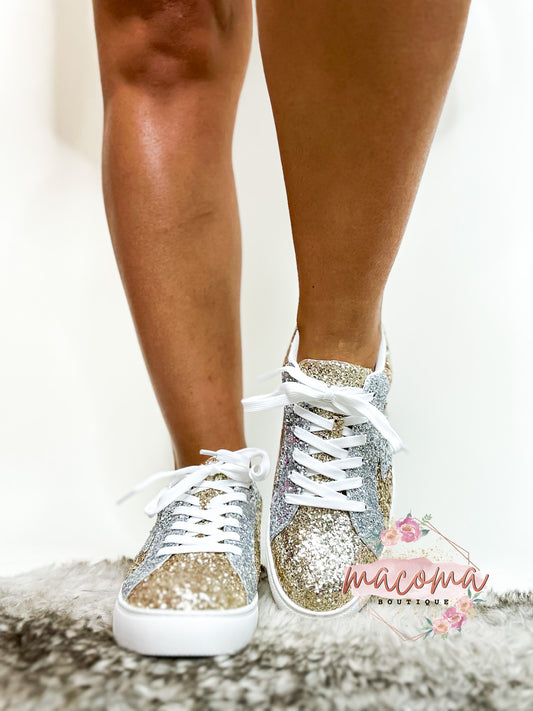 Corky's Gold Silver Glitter Supernova Sneakers- FINAL SALE
