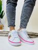 Neon Pink & Gold Highlight Sneakers