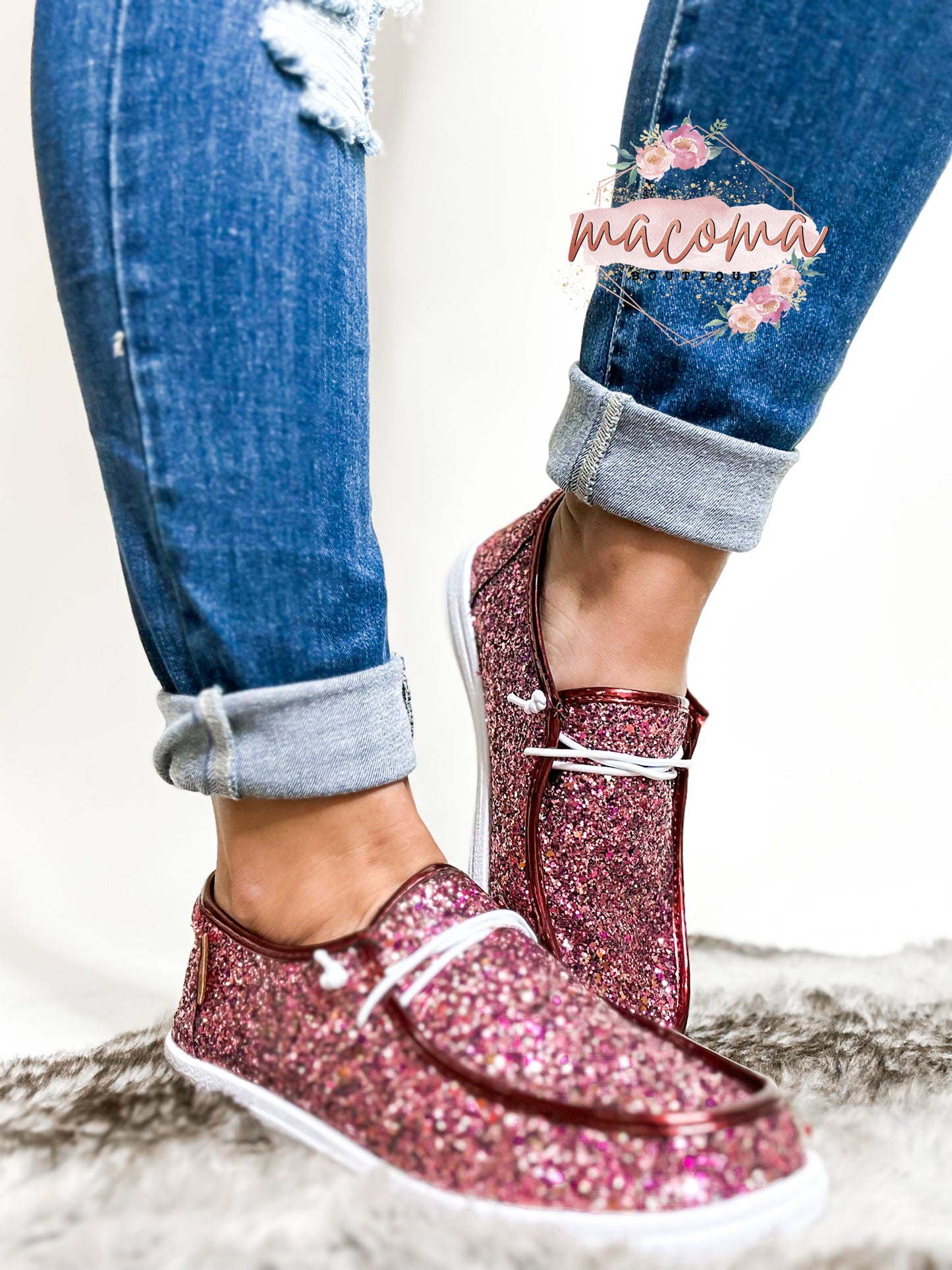 Corky's Mixed Berry Glitter On Deck Shoes