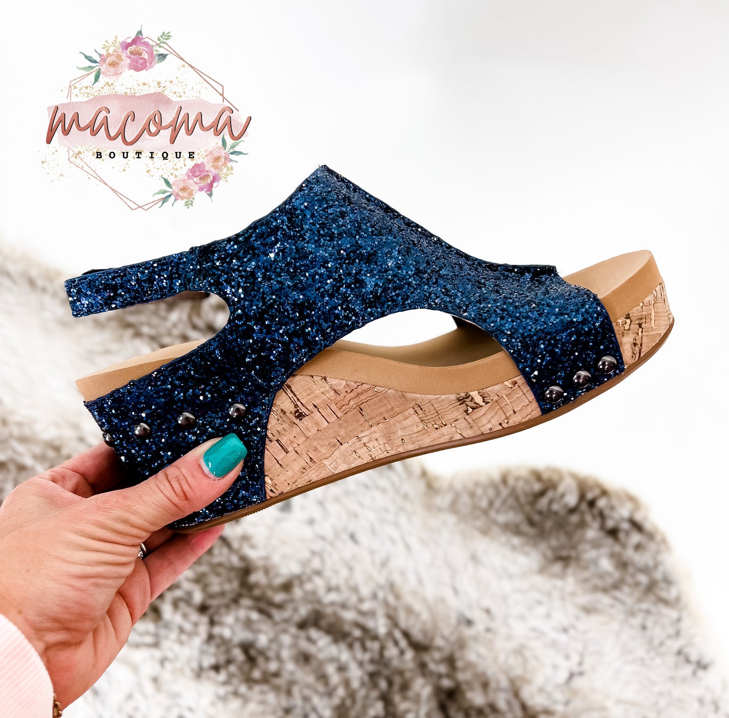 Corky's Navy Glitter Ashley Sandals- FINAL SALE