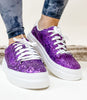 Corky's Purple Glitter Glaring Sneakers