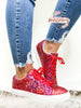 Corky's Red/Fuchsia Glitter Supernova Sneakers