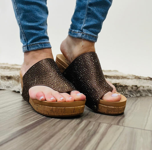 Corky's Brown Crystals Lexy Sandals