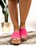 Corky's Fuchsia Stitch N Slide Wedges -FINAL SALE