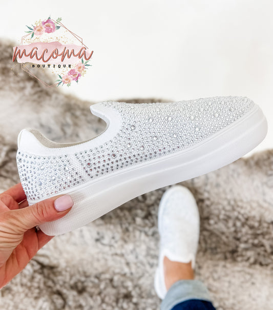 Corky's White Crystals Swank Shoes- FINAL SALE