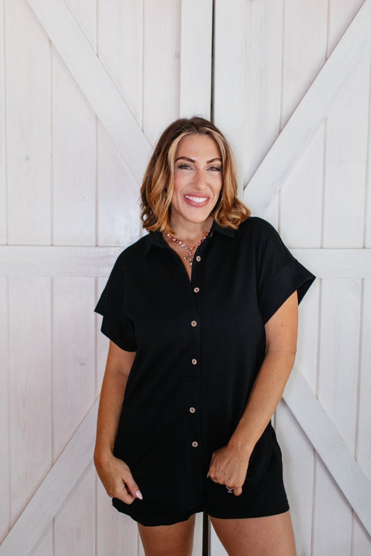 In The Morning Romper in Black - FINAL SALE - Macoma Boutique260 Jumpsuits/Rompers/Overalls