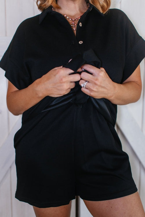 In The Morning Romper in Black - FINAL SALE - Macoma Boutique260 Jumpsuits/Rompers/Overalls