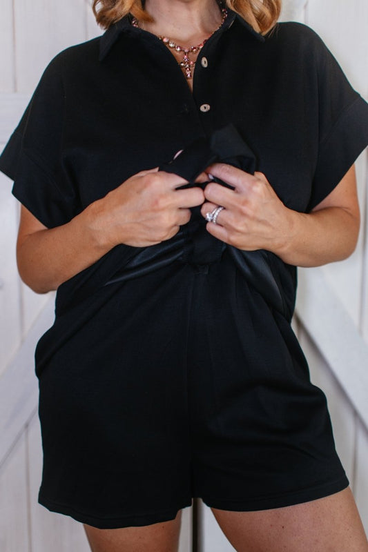 In The Morning Romper in Black - FINAL SALE - Macoma Boutique260 Jumpsuits/Rompers/Overalls