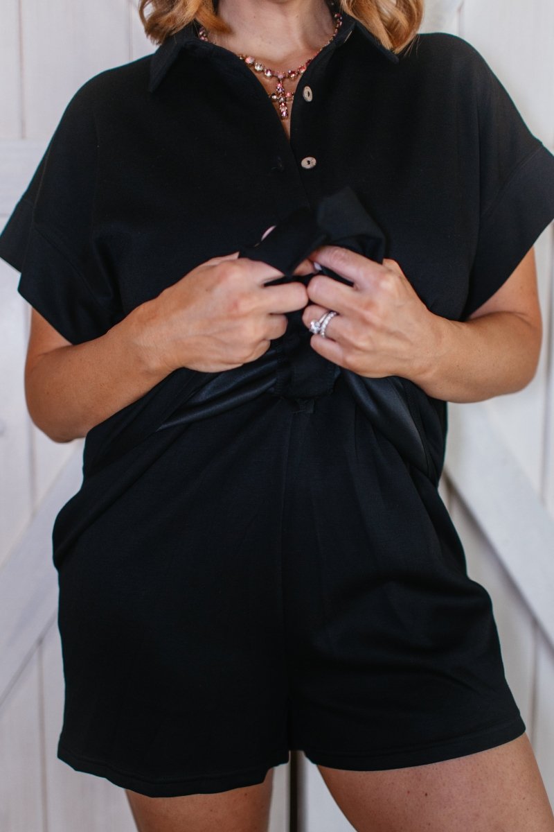 In The Morning Romper in Black- FINAL SALE