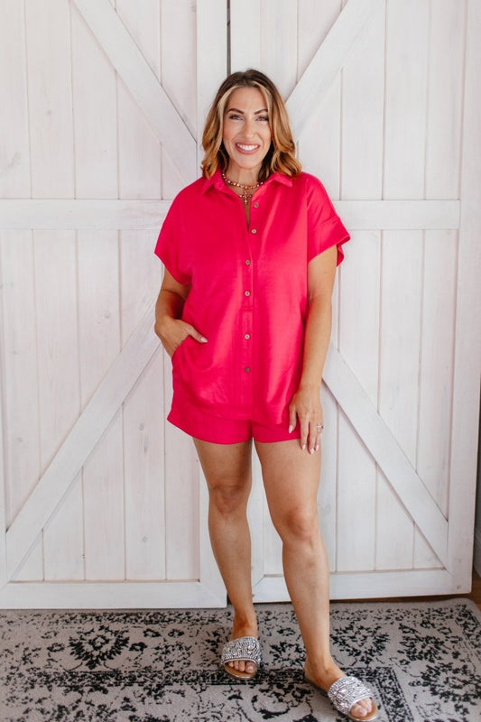 In The Morning Romper in Fuchsia - FINAL SALE - Macoma Boutique260 Jumpsuits/Rompers/Overalls