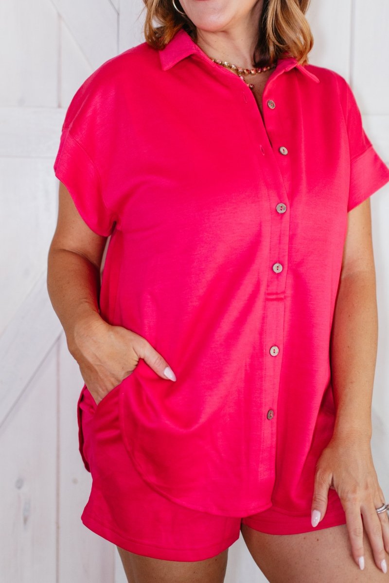 In The Morning Romper in Fuchsia - FINAL SALE - Macoma Boutique260 Jumpsuits/Rompers/Overalls