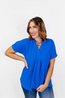 In Too Deep Top in Blue - FINAL SALE - Macoma Boutique100 Short Sleeve