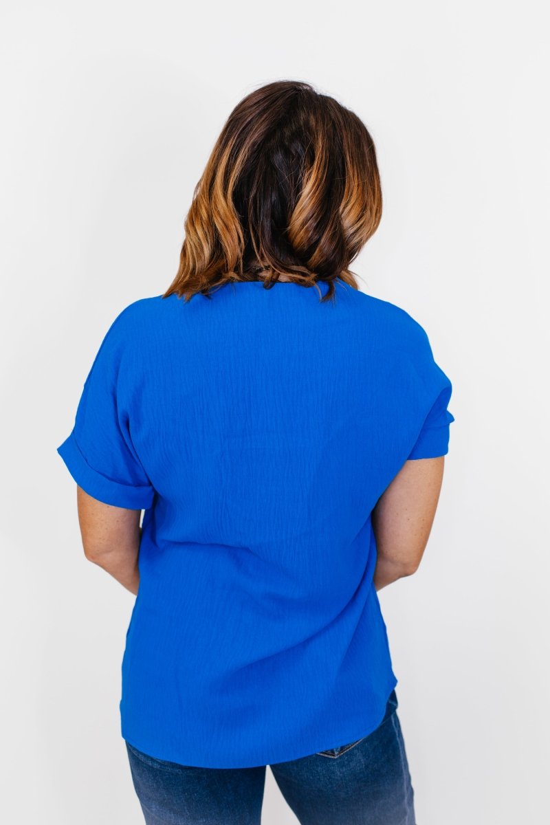 In Too Deep Top in Blue - FINAL SALE - Macoma Boutique100 Short Sleeve