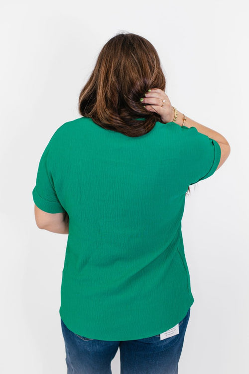 In Too Deep Top in Green - FINAL SALE - Macoma Boutique100 Short Sleeve