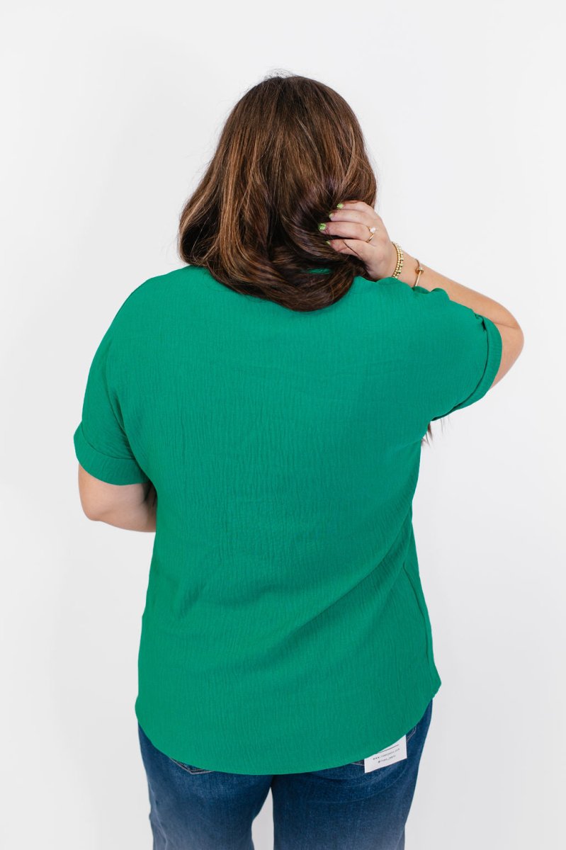 In Too Deep Top in Green - FINAL SALE - Macoma Boutique100 Short Sleeve