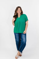 In Too Deep Top in Green - FINAL SALE - Macoma Boutique100 Short Sleeve