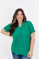 In Too Deep Top in Green - FINAL SALE - Macoma Boutique100 Short Sleeve