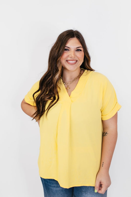 In Too Deep Top in Yellow - FINAL SALE - Macoma Boutique100 Short Sleeve
