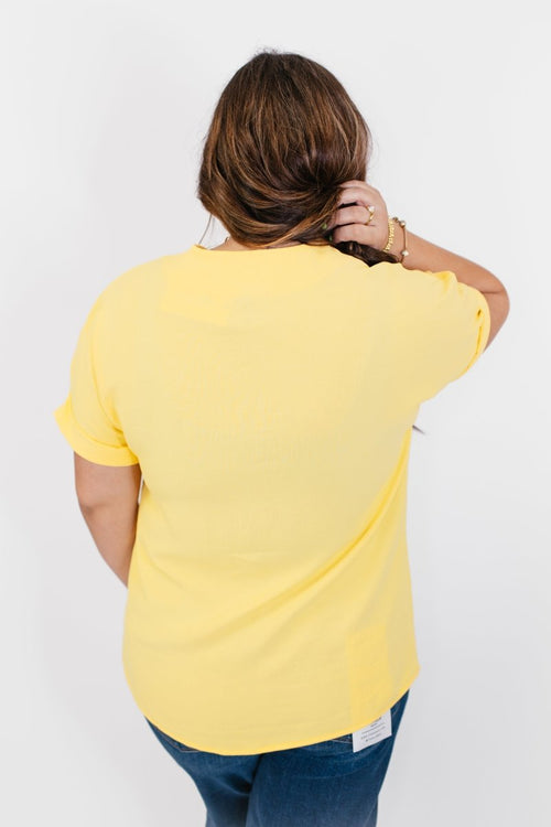 In Too Deep Top in Yellow - FINAL SALE - Macoma Boutique100 Short Sleeve