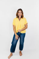 In Too Deep Top in Yellow - FINAL SALE - Macoma Boutique100 Short Sleeve