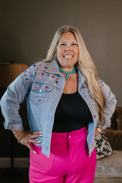 Jewel Box Denim Jacket - Reg & Curvy - Macoma Boutique240 Jackets/Blazers