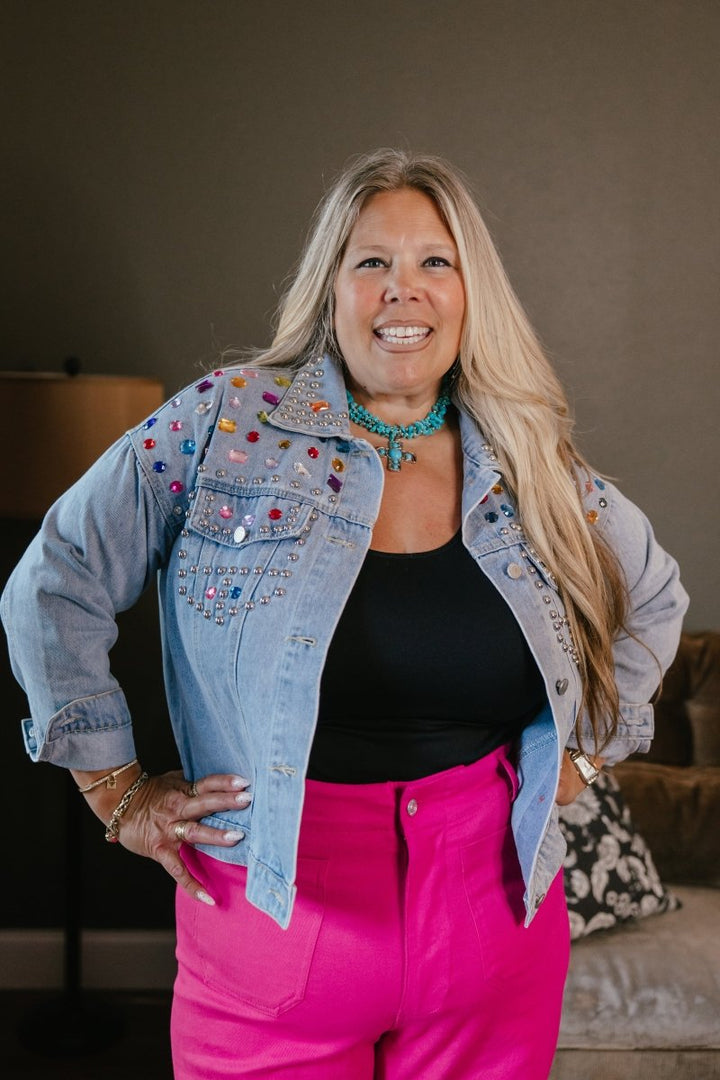 Jewel Box Denim Jacket - Reg & Curvy - Macoma Boutique240 Jackets/Blazers