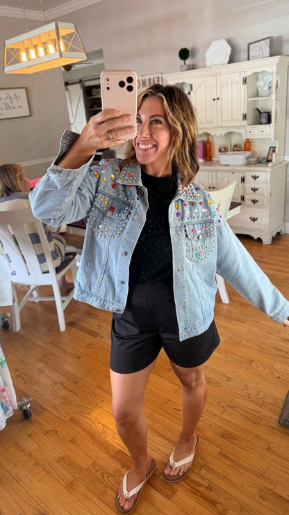 Jewel Box Denim Jacket - Reg & Curvy - Macoma Boutique240 Jackets/Blazers