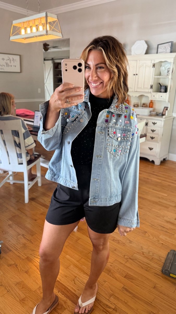 Jewel Box Denim Jacket - Reg & Curvy - Macoma Boutique240 Jackets/Blazers